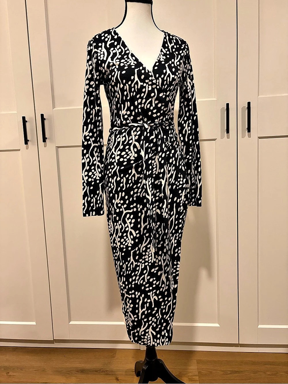 DVF for Target Black & White Abstract Midi Dress XS NWT